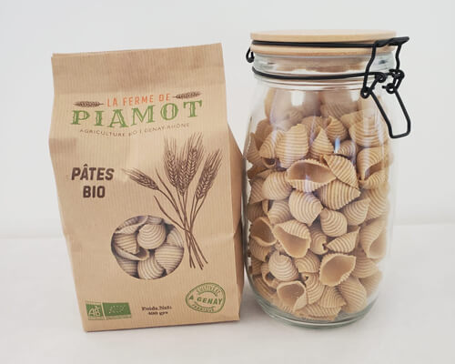 Pâtes semi-complète BIO cultivée et fabriquées à la ferme de Piamot