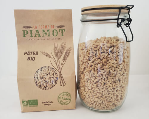 Pâtes semi-complète BIO cultivée et fabriquées à la ferme de Piamot