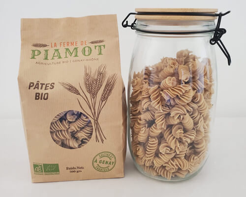 Pâtes semi-complète BIO cultivée et fabriquées à la ferme de Piamot